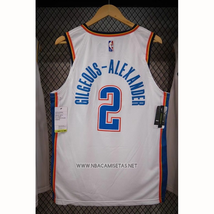 Camiseta Oklahoma City Thunder Shai Gilgeous-Alexander NO 2 Association Autentico Blanco